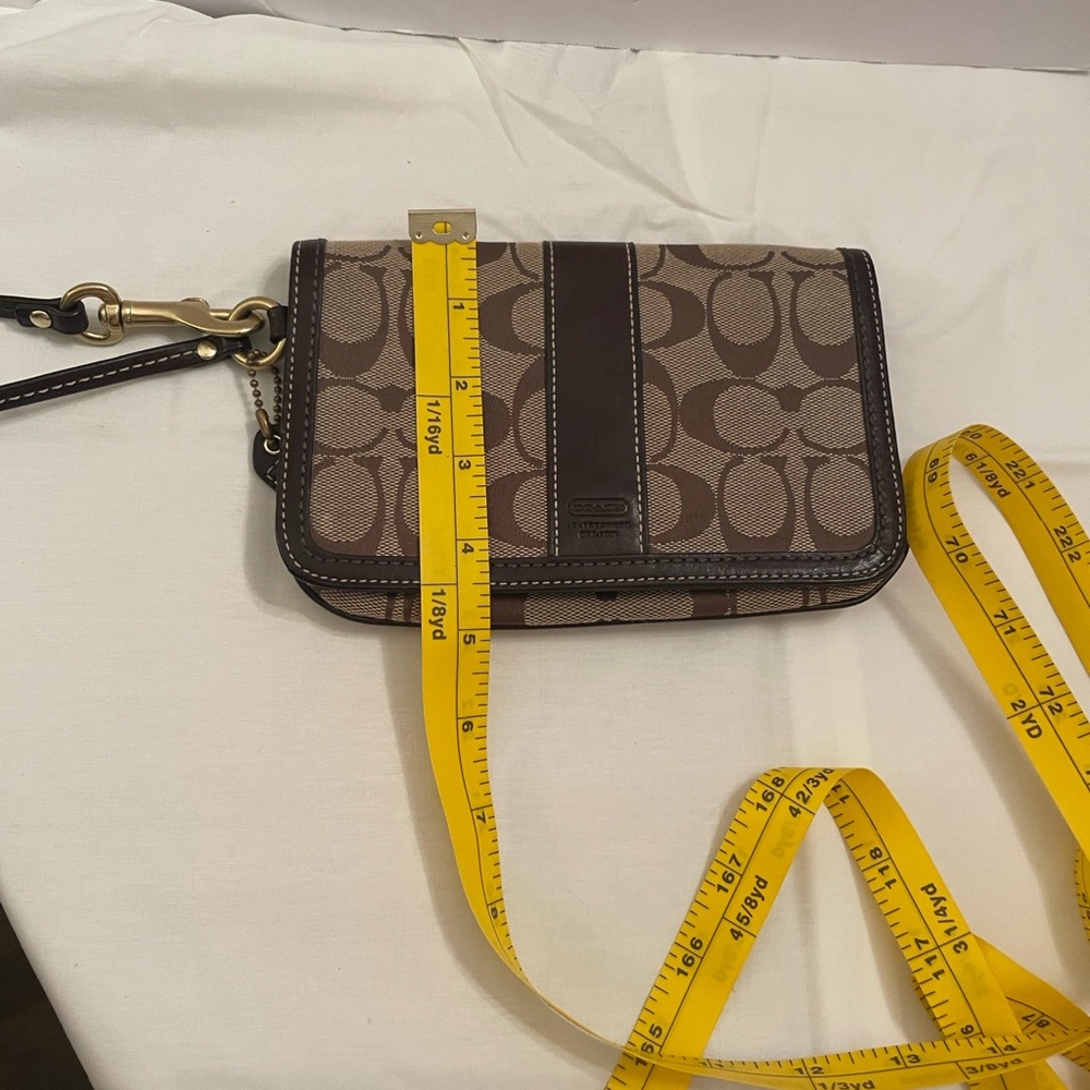 Coach Tan and Brown Wristlet - Picture 12 of 13